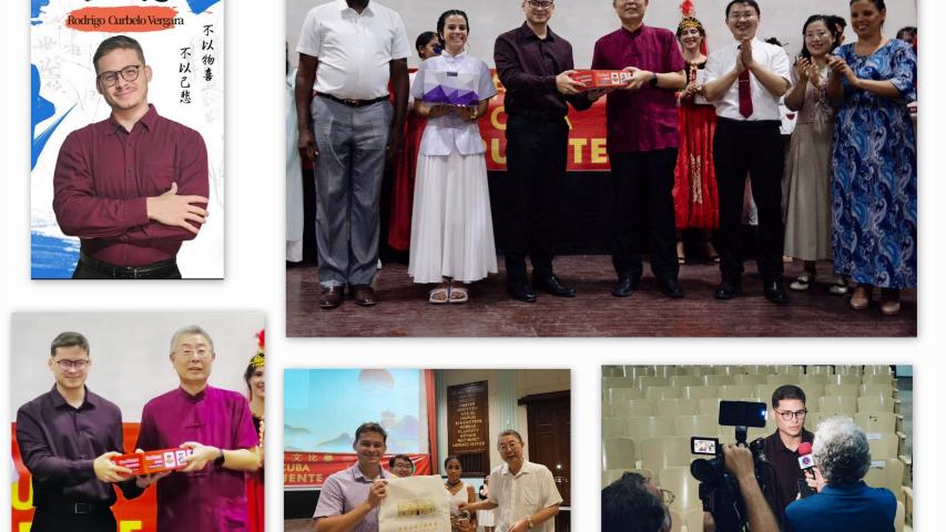 El estudiante del ISRI Rodrigo Curbelo Vergara gana el primer premio concurso #PuenteChino 2024