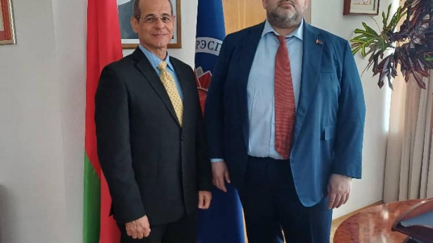 El Rector del ISRI y el Embajador  de Cuba en  Belarus,  fueron recibidos por el Viceministro primero de Exteriores de ese país Evgenii Shestakov