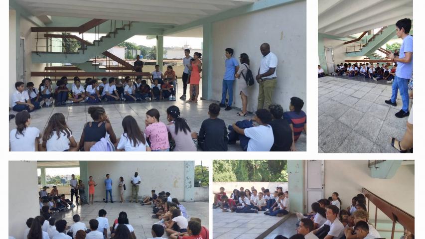  estudiantes del ISRI entablaron una charla  sobre la historia del conflicto entre Israel-Palestina con los estudiantes de la Escuela Secundaria Básica Vicente Ponce