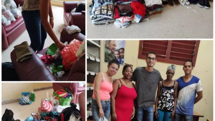 Estudiantes del ISRI se dedicaron a organizar las donaciones recibidas para ayudar a los damnificados por el Huracán Óscar