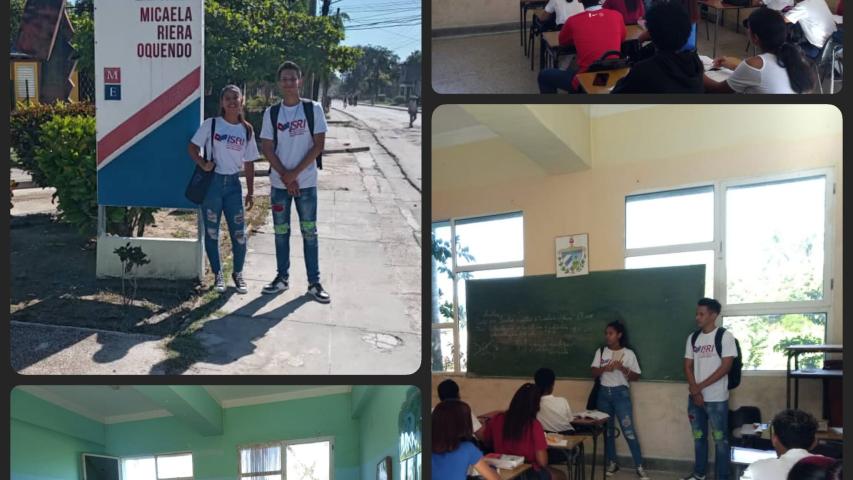 En el IPU Micaela Riera de Granma, formación vocacional sobre la Licenciatura en Relaciones Internacionales en preuniversitarios.