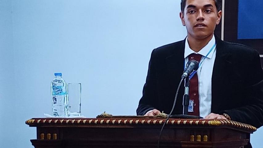 Estudiante del ISRI Jean Carlos Osorio presentó una ponencia