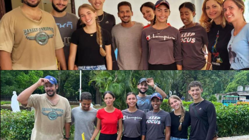 Estudiantes del ISRI colaboran con el proyecto “A Cuba hay que quererla” una jornada de donación y saneamiento en el Hogar de Ancianos del municipio La Lisa