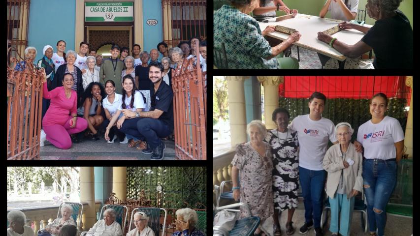 Los estudiantes del  ISRI  visitaron la Casa de abuelos de Plaza de la Revolución